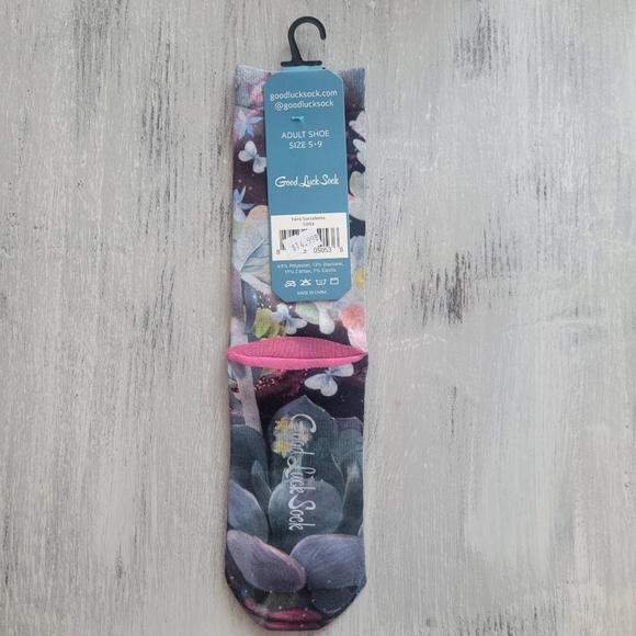 2/$15 Fairy Succulents Crew Socks - Picture 2 of 3